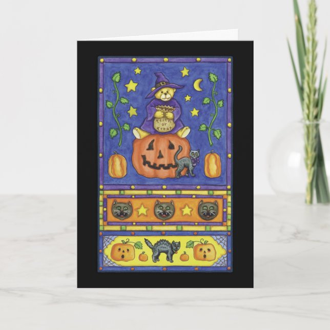 Carte Le nounours de Halloween concernent le citrouille (Devant)