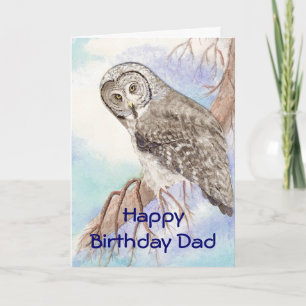 Carte Le papa d'anniversaire, engendrent le hibou de