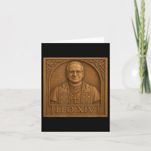 Carte Le Pape Leo Xiv _ Carving en bois