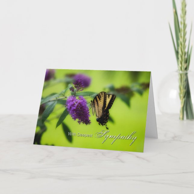 Carte Le papillon de sympathie le plus profond (Devant)