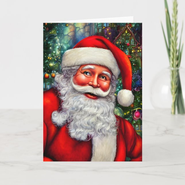 Carte Le Père Noël avec un soupçon dans son oeil vide (Devant)