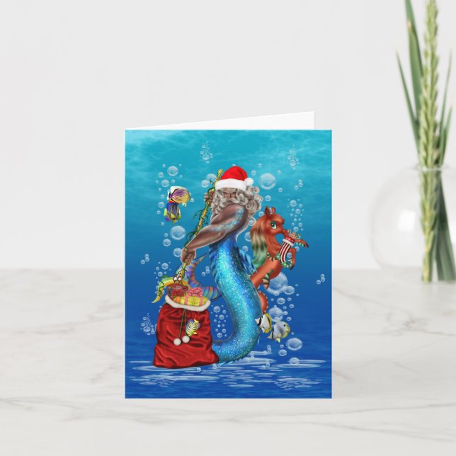 Carte Le Père Noël de Mermaid (Devant)