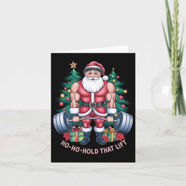 Carte Le Père Noël Gym Entraînement Ho-ho-hold que (Devant)