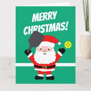 Carte Le Père Noël joue au pickleball grand Noël