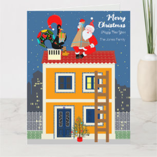 Carte Le Père Noël rencontre le Coq portugais