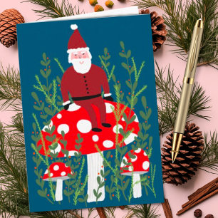 Carte Le Père Noël sur le champignon magique CUSTOM XMAS