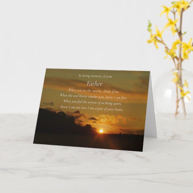 Carte Le Père Sympathy Condolences Poem Memorial (Fleur jaune)