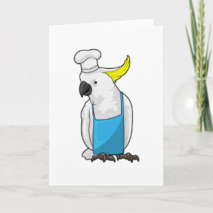 Carte Le perroquet en tant que chef avec casquette Cuisi
