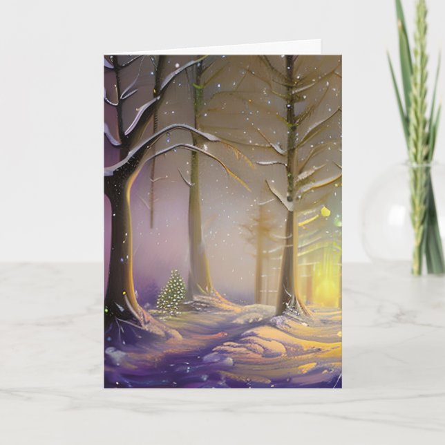 Carte Le petit arbre de Noël dans la forêt (Devant)