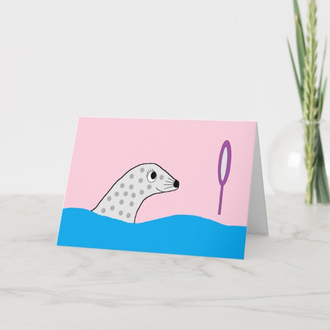 Carte Le phoque tacheté a beaucoup de beauté : blanc (Devant)