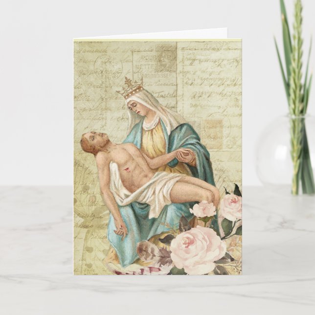 Carte Le Pieta Mary et chrétien religieux de Jésus (Devant)