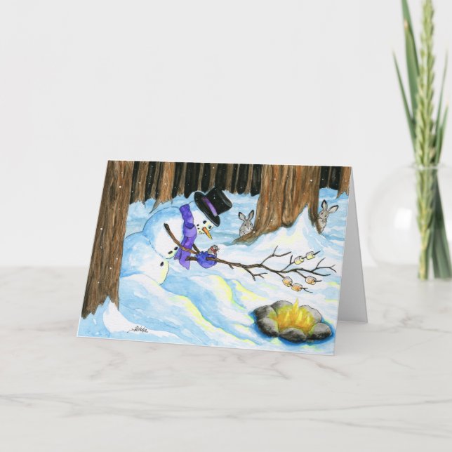 Carte Le plus chaud des voeux Snowman Smores (Devant)