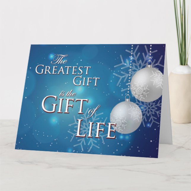 Carte Le plus grand cadeau est le cadeau de la vie Noël (Devant)