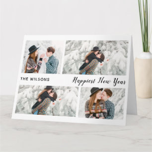 Carte le plus heureux nouvel an chic moderne multi photo