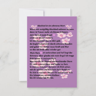 Carte Le poème d'adieu