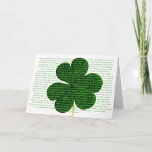 Carte Le poème irlandais St. Patrick Le Shamrock de cerf
