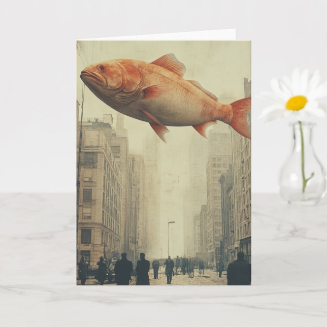 Carte Le poisson géant surréaliste dans le ciel (Petite plante)