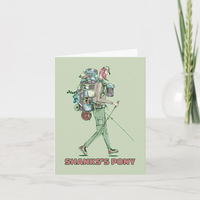 Carte Le poney de Shanks randonneur drôle marche (Devant)