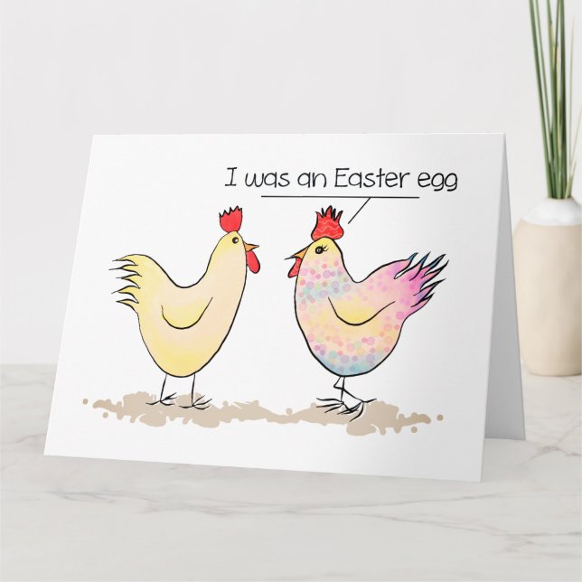 Carte Le poulet drôle était un voeu d'Oeuf de Pâques (Devant)