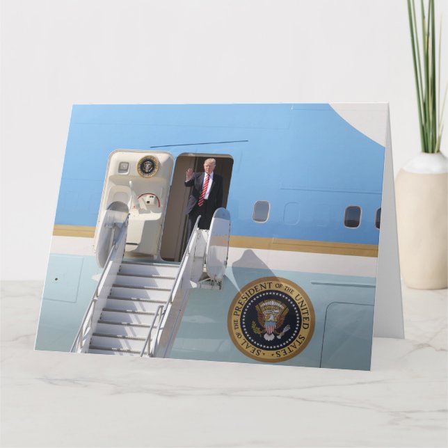 Carte Le Président Trump quitte l'armée de l'air un (Devant)