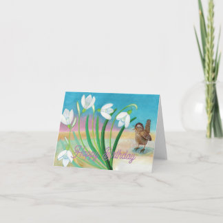 Carte Le printemps arrive - Troglodyte & perce-neige
