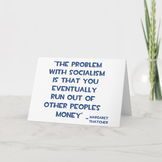 CARTE LE PROBLÈME AVEC LA CITATION DE MARGARET THATCHER (Devant)
