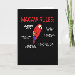 Carte Le propriétaire de Macaw Dons Oiseau Écarpe Macaw