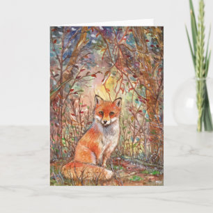 Carte Le renard dans les bois d'automne