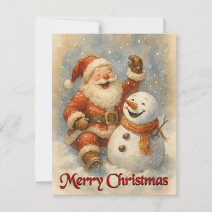 Carte Le rire de Santa dans l'étreinte de l'hiver
