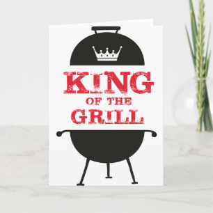 Carte Le Roi Du Grill, Blanc Noir Couronne Rouge