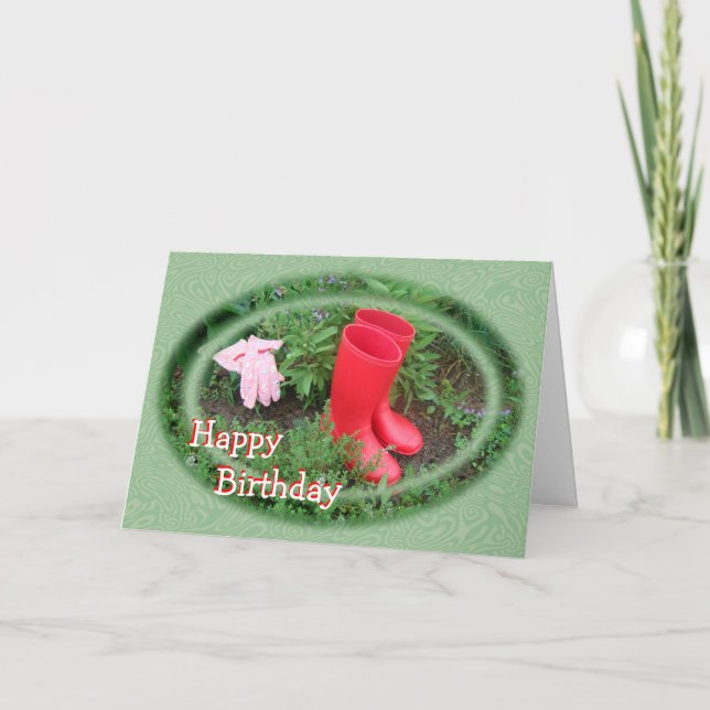 Carte Le rouge de jardinage initialise l'anniversaire ou (Devant)