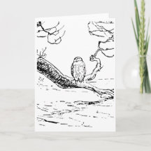 Le sage vieux hibou sur une branche 