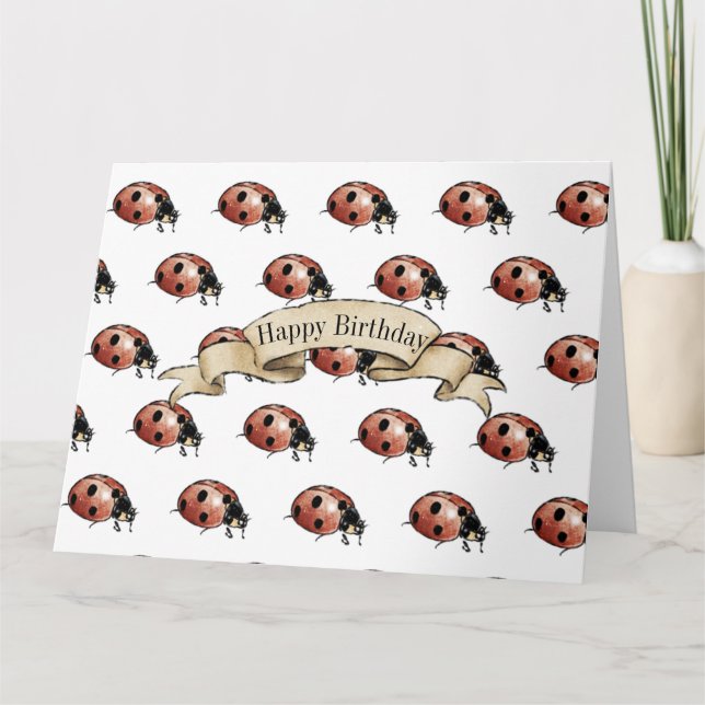 Carte Le scarabée de Ladybug est heureux (Devant)