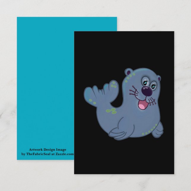 Carte Le Sceau De Tissu Chez Zazzle Mascot Caractère Log (Devant / Derrière)