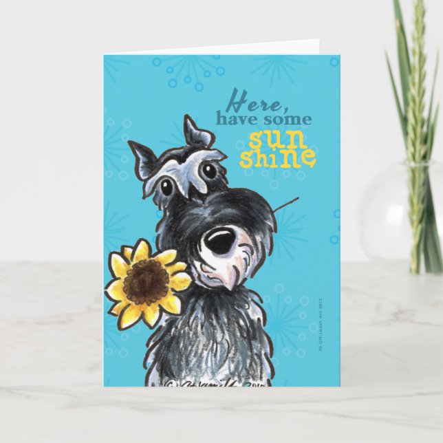 Carte Le Schnauzer de tournesol encouragent (Devant)