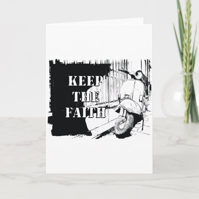 Carte Le scooter gardent la foi (Devant)