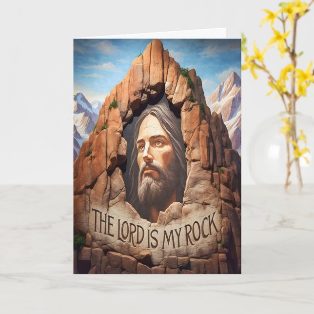 Carte Le Seigneur Est Mon Rocher (Fleur jaune)