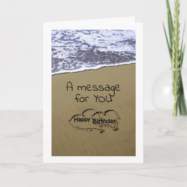 CARTE LE SIGNE DE PLAGE VOUS DIT **JOLI ANNIVERSAIRE** (Devant)