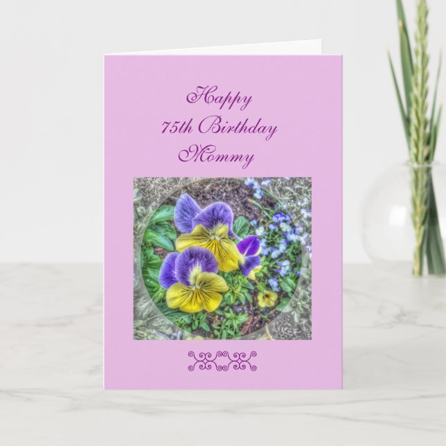 Carte Le soixante-quinzième anniversaire de la maman (Devant)