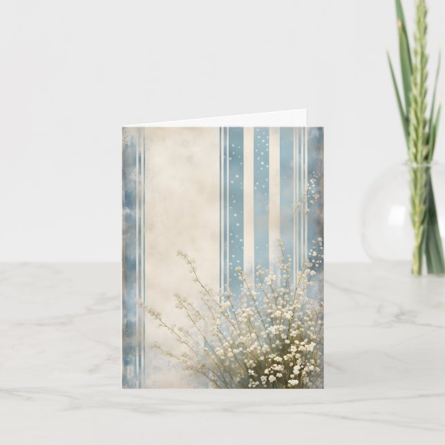 Carte Le souffle du bébé sur le Merci des rayures bleues (Devant)