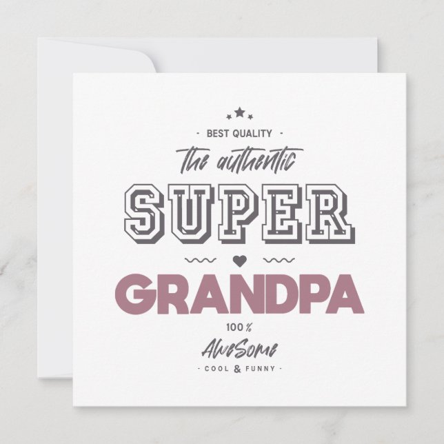 Carte Le super papy authentique (Devant)