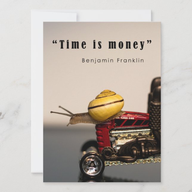 Carte Le temps est l'argent (Devant)