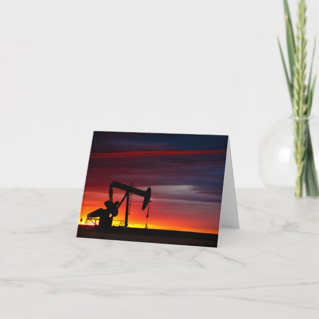 Carte Le Texas Pumpjack au coucher du soleil - petits (Devant)