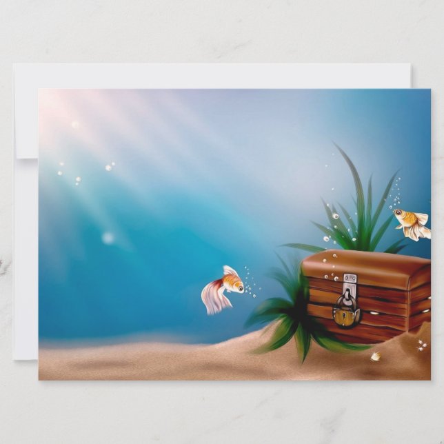 Carte LE TRÉSOR SOUS-MARIN ! (poisson rouge) ~ (Devant)