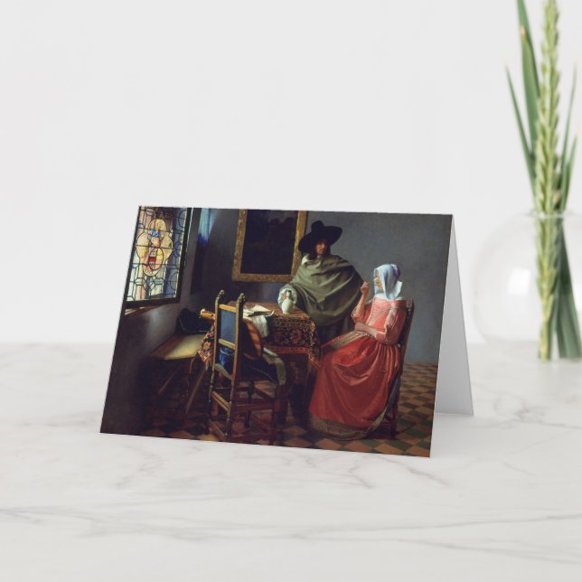 Carte Le verre de vin, janv. Vermeer (Devant)