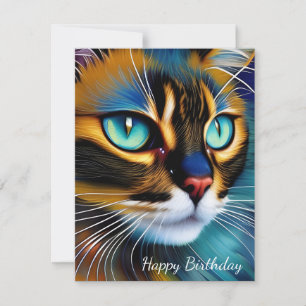 Carte Le visage d'un mignon Lynx pointe Siamese