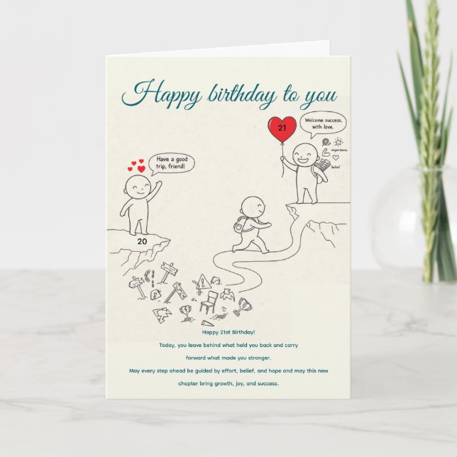 Carte Le voyage continue,anniversaire (Devant)
