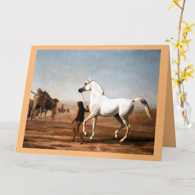 Carte Le Wellesley Grey Arabian par Jacques Agasse (Fleur jaune)