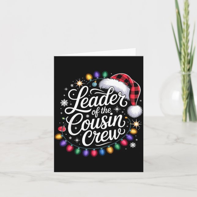 Carte Leader Of The Cousin Crew Xmas Lights Red Plaid Sa (Devant)