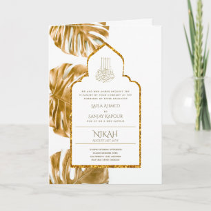 Carte LeahG Gold White Islam Mariage invite
